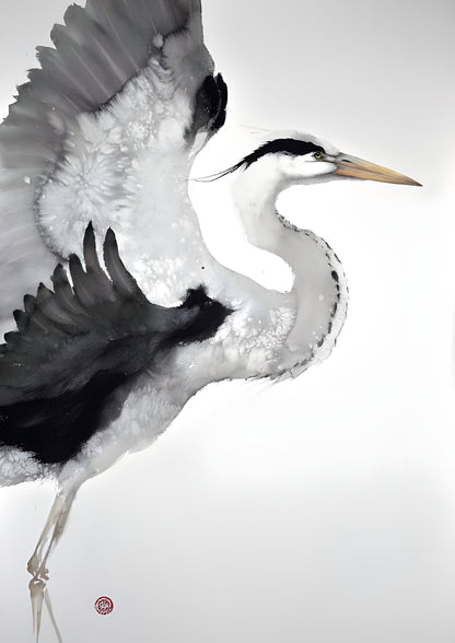 Grey Heron Modern Art