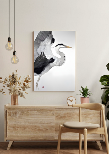 Grey Heron Modern Art