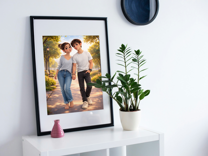 Custom Pixar Style Couple Portrait